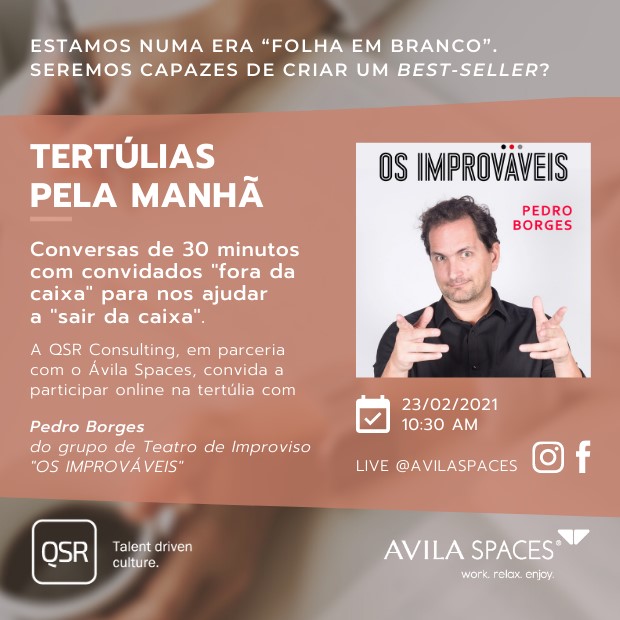 TERTÚLIAS PELA MANHÃ - COM PEDRO BORGES DE "OS IMPROVÁVEIS"